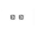 Square Bezel Cubic Zirconia Stud Earrings